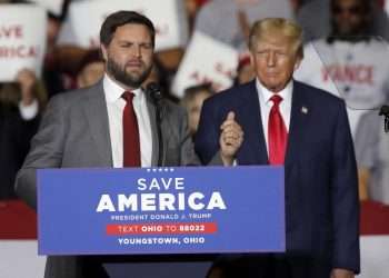 Donald Trump and J.D. Vance at a political rally